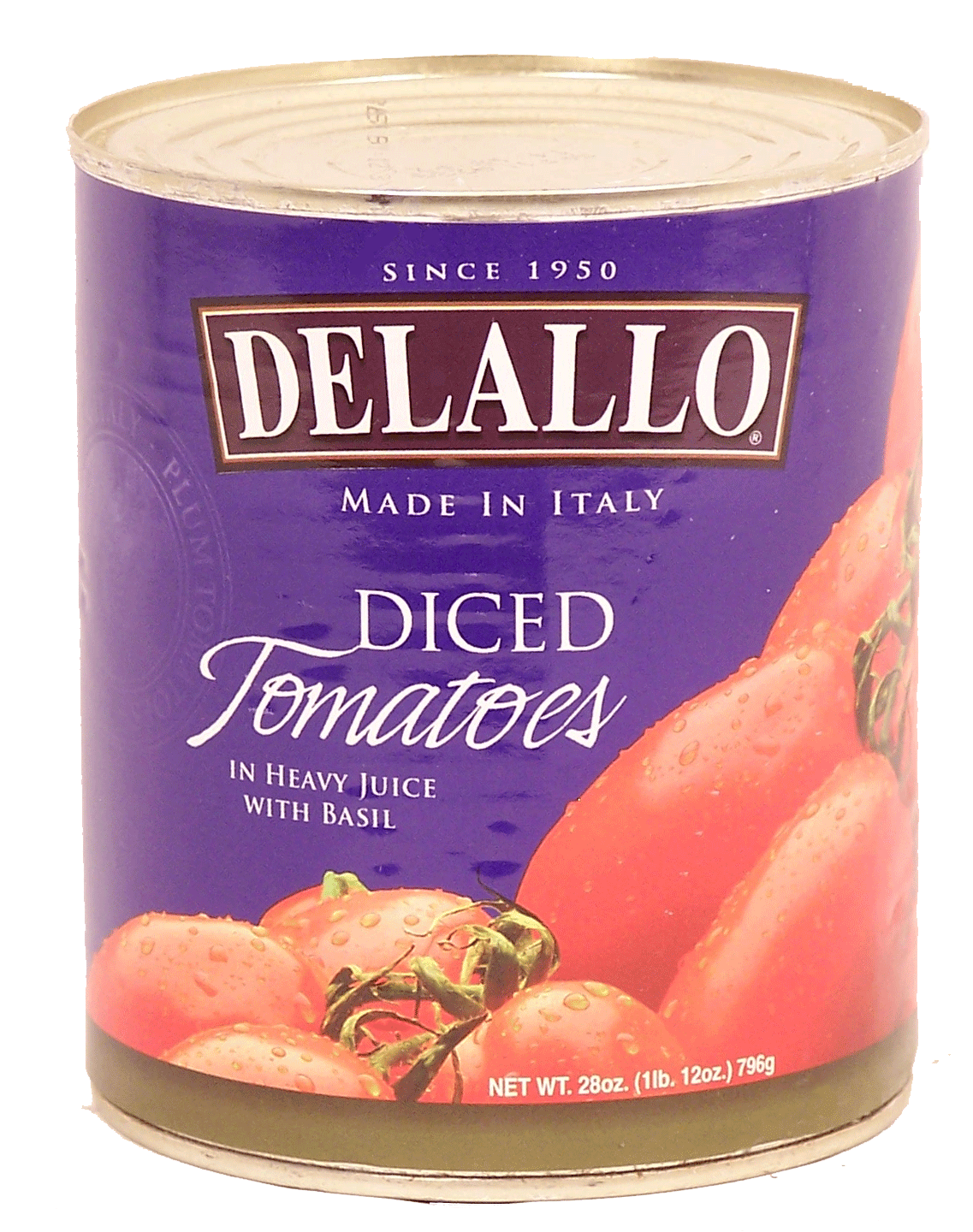 Delallo&nbsp;&nbsp;diced tomatoes in heavy juice with basil Full-Size Picture